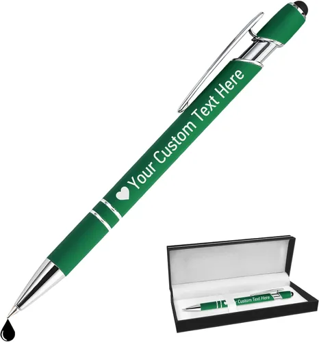 Miniatura 7 de STREADVE Bolígrafos personalizados personalizados con nombre grabado, logotipo, texto, bolígrafos de escritura suave, regalo personalizado para Negro