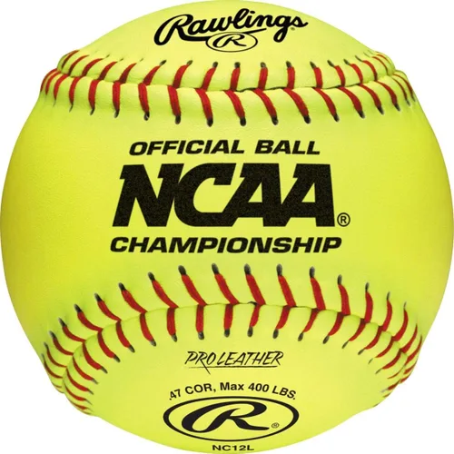 Rawlings | Softbol universitario oficial de la NCAA | Funda de cuero profesional de 12 pulgadas | NC12L | 12 unidades