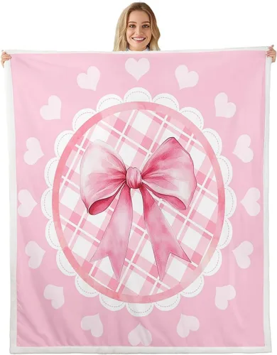 Miniatura 11 de Manta de cama con estampado de corazones de lazo, manta de felpa de grafiti dibujada a mano para decoración rústica del hogar, manta de franela