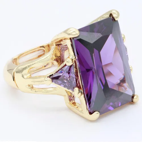 Miniatura 6 de Lavencious Anillos elásticos grandes y brillantes con circonitas cúbicas para mujer, talla 7-9