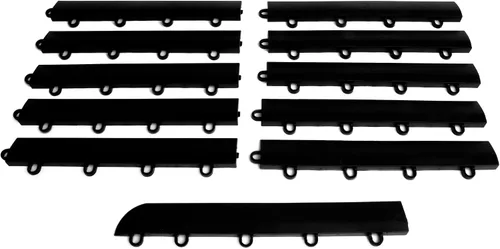 Miniatura 8 de Kit de borde de transición Big Floors, borde de piso modular entrelazado duradero para garaje, compatible con productos RaceDeck, GarageTrac y Beige