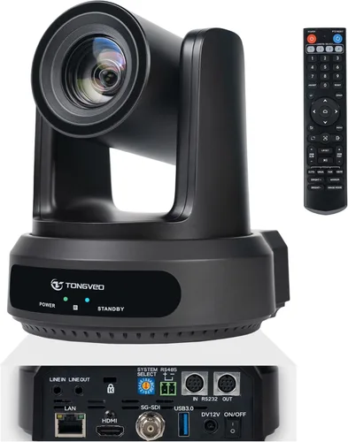 Miniatura 10 de TONGVEO 4K NDI Cámara PTZ con seguimiento automático AI 20X Zoom óptico HDMI Transmisión en vivo IP SDI USB3.0 PoE LAN Soporta para adoración