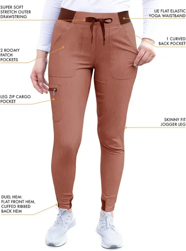 Miniatura 4 de Adar Pro - Conjunto de ropa quirúrgica con mejora de movimiento para mujer, blusa médica con cuello en V y pantalón médico deportivo y para yoga