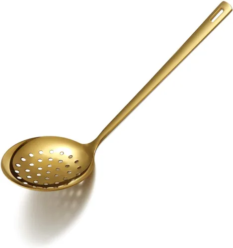 Miniatura 18 de Cuchara de espagueti dorada, servidor de pasta Berglander con chapado en oro de titanio, servidor de espaguetis de acero inoxidable para cocinar