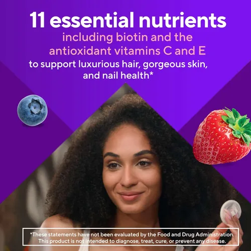 Miniatura 5 de Vitafusion Gorgeous Hair - Vitaminas de gomitas multivitamínicas para el cabello, uñas de piel, además de biotina y vitaminas antioxidantes CE