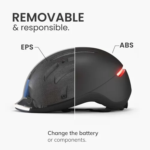 Miniatura 7 de Overade Casco salvavidas para bicicletas y e-scooters, con potente iluminación delantera/trasera, función intermitente, talla única