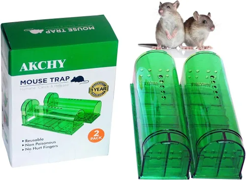 Miniatura 6 de Trampa humana para ratones – Trampas para ratones que funcionan – Las mejores trampas de plástico para ratones, ratones y ratas atrapan y liberan