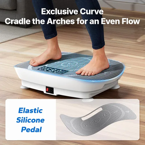 Miniatura 2 de MERACH Vibration Plate Exercise Machine, Curved Vibration Plate for Lymphatic Drainage Weight Loss, Vibrating Plate with Real-Time Calorie Tracking