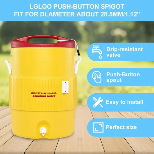 Miniatura 4 de 5 piezas de repuesto de espiga de agua con botón pulsador, compatible con enfriadores de bebidas Igloo de 2, 3, 5 y 10 galones, piezas de repuesto