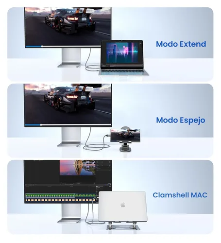 Miniatura 5 de WARRKY Cable USB C a HDMI 4K 60Hz [antiinterferencia, conectores chapados en oro] Cable HDR de aluminio tipo C a HDMI 2.0, Thunderbolt 3/4/5
