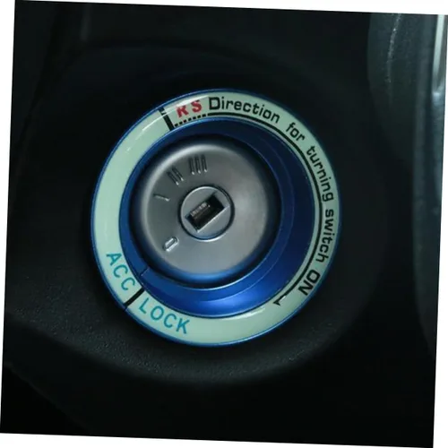 Miniatura 3 de Vaguelly Calcomanía de anillo luminoso para llave de automóvil, cubierta de encendido de automóvil, calcomanía luminosa para cubierta de automóvil