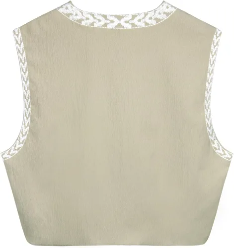 Miniatura 2 de Modegal Chaleco de lino floral para mujer, Y2K, sin mangas, ligero, bordado