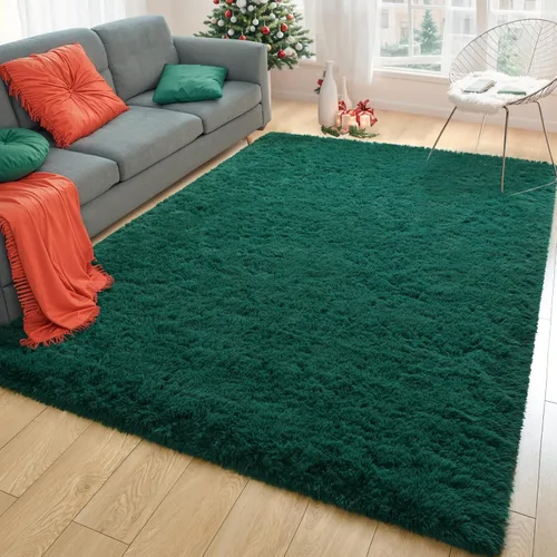 Miniatura 85 de Merelax Alfombra Moderna Suave y Esponjosa Shaggy para Dormitorio Sala de Estar Decoración de Sillas Pequeñas Alfombras Tapetes para Pies Piso, Verde