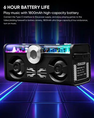 Miniatura 4 de Cyberpunk Altavoz Bluetooth, Mini Mecha con luz RGB Bluetooth inalámbrico 5.0, altavoz de escritorio, regalo para niños jugadores Perspectiva