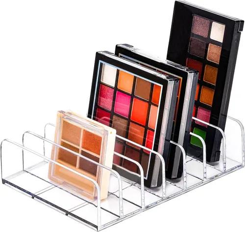 Miniatura 5 de JessLab Paleta de sombra de ojos, organizador de maquillaje acrílico de 7 secciones divididas, organizadores de maquillaje y almacenamiento