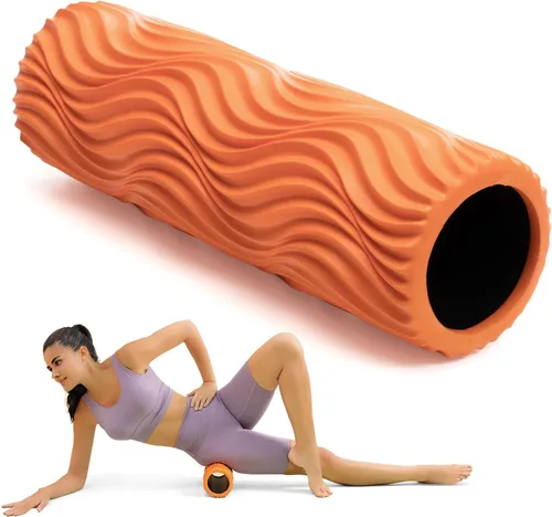 SUBCULTUREPICK Rodillo de espuma - Rodillo de masaje muscular para dolor de espalda y estiramiento - Textura ergonómica de onda ancha - Masaje