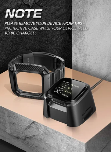 Miniatura 4 de Correa Supcase Unicorn Beetle Pro de repuesto para reloj Fitbit Versa 2, banda protectora para caja de reloj, Negro, SUP-Fitbit-Versa2-UBPro-Black