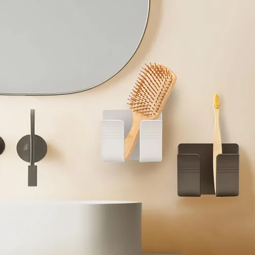 Miniatura 3 de TiciKim 2 soportes de pared para teléfono celular, soporte adhesivo para teléfono celular con orificio de recepción de cable de datos, soporte