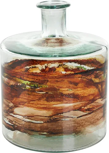 Miniatura 11 de Deco 79 Jarrón decorativo de vidrio hecho a mano, jarrones de centro de mesa, juego de 2 jarrones de flores para decoración del hogar, 7 pulgadas