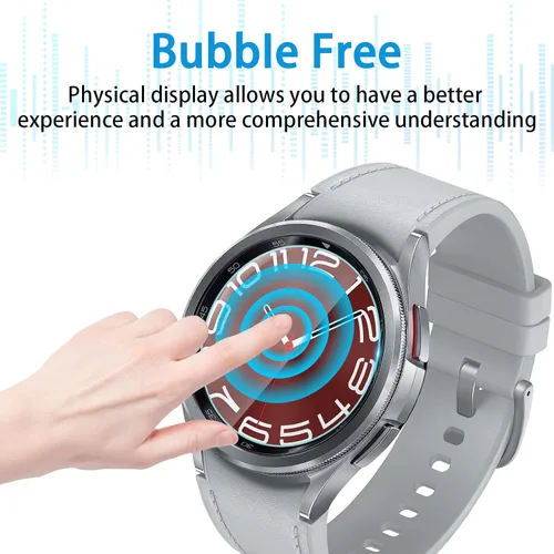 Miniatura 7 de Suoman 4-Pack para Samsung Galaxy Watch 6 Classic 43mm Protector de pantalla, [Antiarañazos] 2.5D 9H Película protectora de vidrio templado