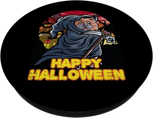 Miniatura 2 de Chow Chow Happy Halloween Costume Grim Reaper PopSockets Standard PopGrip