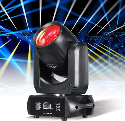 Luz de cabeza móvil de 150 W, luces de escenario, 8 gobos, 8 colores, 12 canales, focos de haz de 18 caras, prisma DMX 512 con activación por sonido