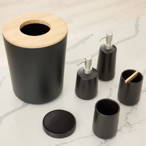 Miniatura 6 de iDesign Ceramic Earth Collection Bar Soap Dish, Matte Black (Pack of 12)