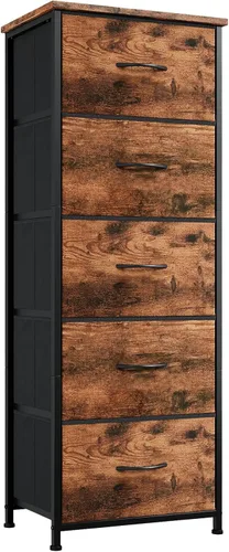 Miniatura 27 de Somdot - Cómoda estrecha con 4 cajones, cómoda delgada con cajones de tela extraíbles para armario, espacios pequeños, baño, dormitorio, lavandería