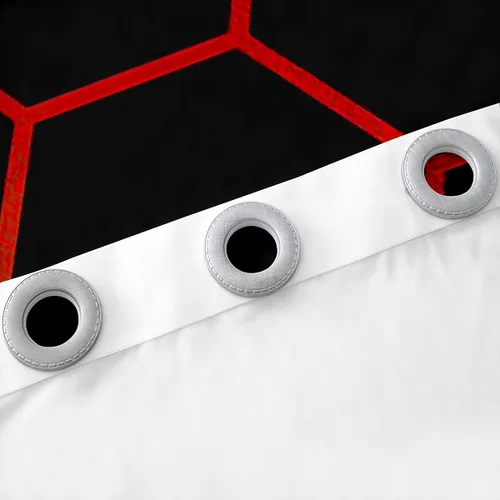 Miniatura 46 de Feelyou - Cortinas de ventana en forma de panal, tema geométrico hexagonal con luces de neón verdes, para chicos adolescentes y hombres, elegante
