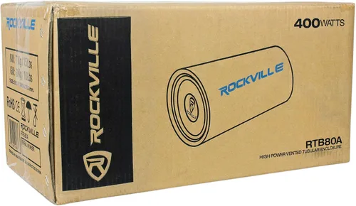Miniatura 7 de Rockville Paquete RTB80A: tubo de graves de subwoofer alimentado por RMS de 8 pulgadas y 400 vatios de pico de 400 vatios, kit completo de cables