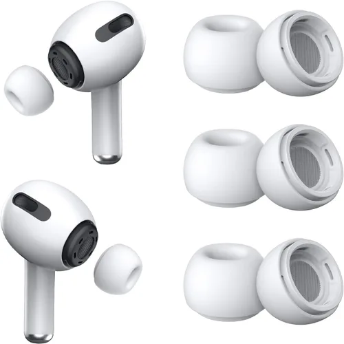 YUWAKAYI [3 pares] Puntas de oído de repuesto para AirPods Pro y Pro 2 con orificio de reducción de ruido, puntas de oído de silicona para AirPods