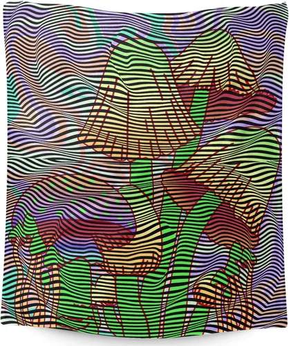 Miniatura 20 de Manta pequeña de marihuana de marihuana de hongos, 50 x 40 pulgadas, para mujeres y hombres, manta de felpa suave para cama, sofá, manta negra
