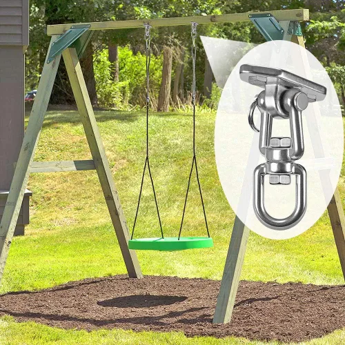 Miniatura 3 de Kit colgante para silla de hamaca, soporte de techo oscilante, gancho giratorio de 360°, parque infantil, árbol, gimnasio, cuerda, soporte de juego
