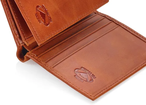 Miniatura 24 de Stealth Mode Cartera de cuero triple RFID para hombres con soporte de identificación abatible (negro)