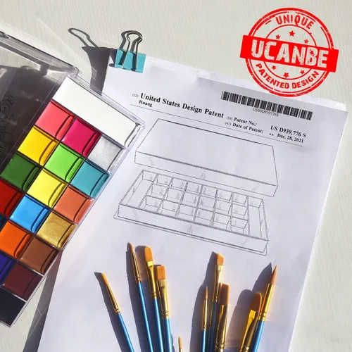 Miniatura 5 de UCANBE Juego de pintura facial y corporal, paleta de pintura Athena, 10 pinceles profesionales para artistas, bandeja grande y profunda, ideal