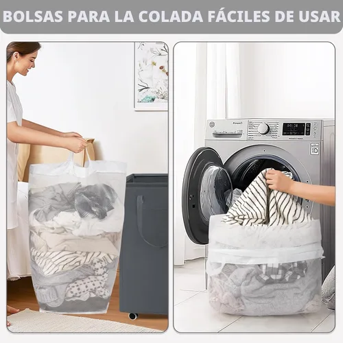 Miniatura 7 de Goodpick Cesta de lavandería con ruedas, cesta para la ropa sucia con bolsa de lavado extraíble, cesta de ropa sucia rodante, artículos esenciales