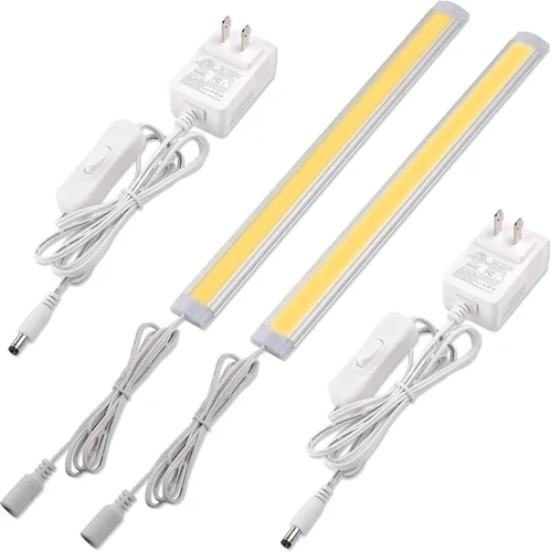 Barra de luz LED individual para debajo del gabinete de 12 pulgadas, colección Curio, para estantería, iluminación de acento, perfil bajo, enchufe