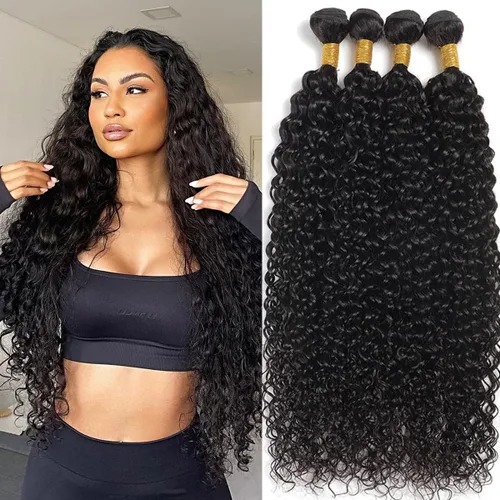 Miniatura 28 de Beautymoon Paquetes de cabello liso negro jet 4 manojos, cabello humano brasileño 14 16 18 20 pulgadas, 100% cabello virgen sin procesar liso, 4