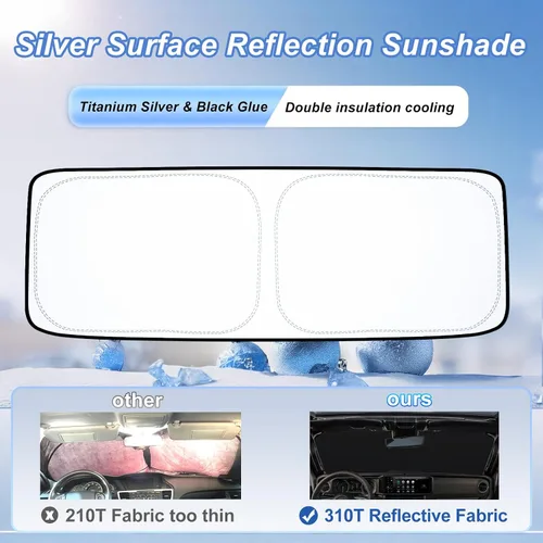 Miniatura 3 de Protección Solar para Parabrisas para Jeep Wrangler JL JLU 2018-2026 y Jeep Gladiator 2020-2026 310T Poliéster Cubierta Completa Plegable Protector