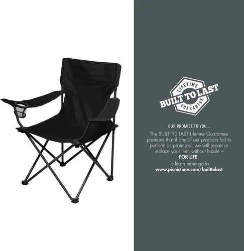 Miniatura 8 de PICNIC TIME NHL PTZ Silla de campamento, silla de picnic, silla de playa con bolsa de transporte, (negro)