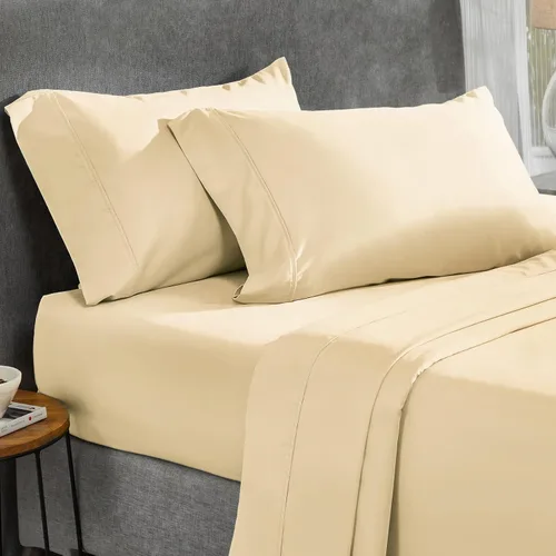 Miniatura 10 de Juego de sábanas de tamaño King, 4 piezas, sábanas negras King, sábanas de lino ultra suaves y transpirables para cama tamaño King, sábanas de cama