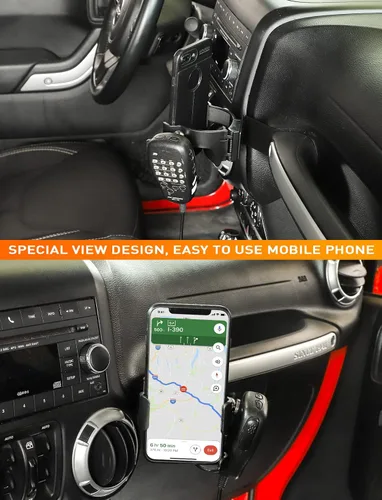 Miniatura 6 de Savadicar JK - Soporte multifunción para teléfono y bebidas, 3 en 1, soporte organizador atornillado, compatible con Jeep Wrangler JK JKU 2011-2018