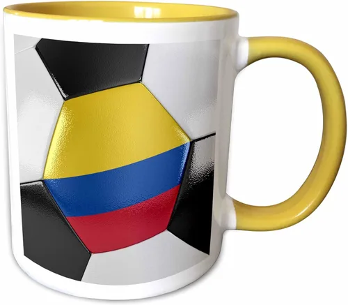 Miniatura 12 de 3dRose Colombia - Taza de fútbol (11 onzas), color negro