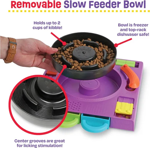 Miniatura 3 de Brightkins DJ Doggo - Comedero de rompecabezas – Cuencos de alimentación lenta para perros, juguetes de rompecabezas para perros, cuenco para perros