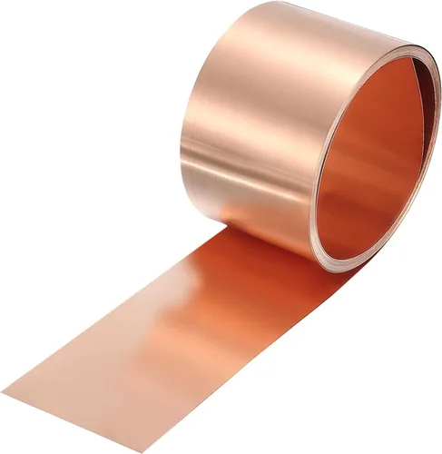Miniatura 9 de uxcell Rollo de chapa de cobre para tapajuntas 3500 mm x 100 mm x 0,02 mm, tira de cobre puro al 99,9% de 101,6 mm x 3,5 m, placa de hoja de metal