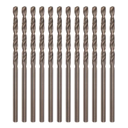 Miniatura 14 de HARFINGTON 12 brocas de cobalto, 0.094 in M35 de alta velocidad métrica de acero de alta velocidad brocas de vástago recto para metal duro, acero