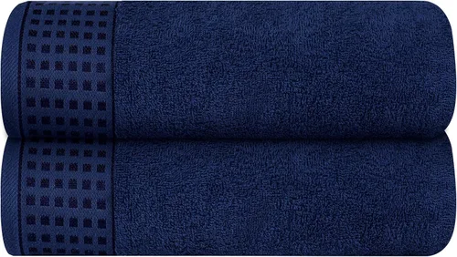 Miniatura 96 de GLAMBURG Juego de 2 toallas de baño de gran tamaño 100% algodón, 28 x 55 pulgadas, ultra suaves, altamente absorbentes, compactas, de secado rápido