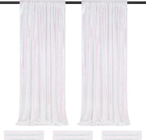Miniatura 9 de Telón de fondo de lentejuelas moradas 2 paneles 2FTx8FT con purpurina telón de fondo cortinas para fiesta de Halloween fondo de fotos para bodas