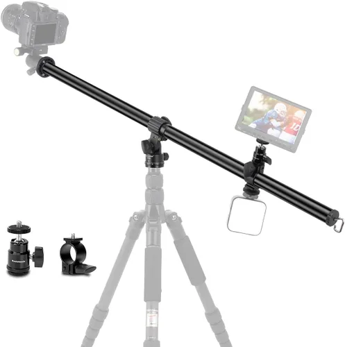 Miniatura 9 de Koolehaoda Brazo de extensión de trípode de 16.5" con columna central horizontal, extensión de boom de 28mm con base giratoria rotativa de 360°
