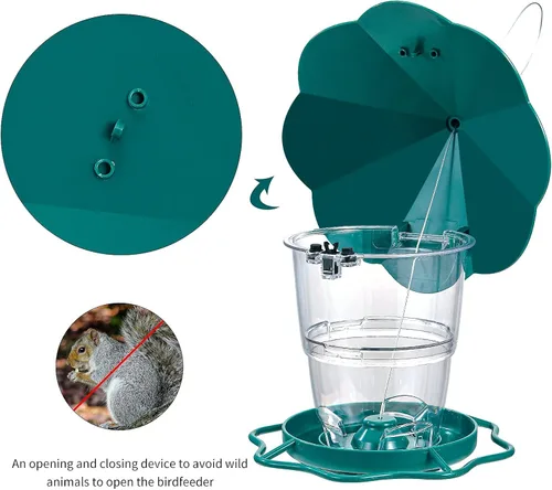 Miniatura 4 de Hanizi - Comederos para pájaros silvestres, comedero colgante a prueba de ardillas, comederos para pájaros al aire libre con semilla para pájaros